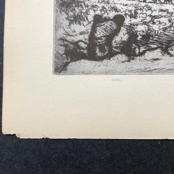 Mahonri Young "Walpi in Sunlight" 1930s Art Print Sketch Vintage Arizona Navajo - Picture 7 of 12